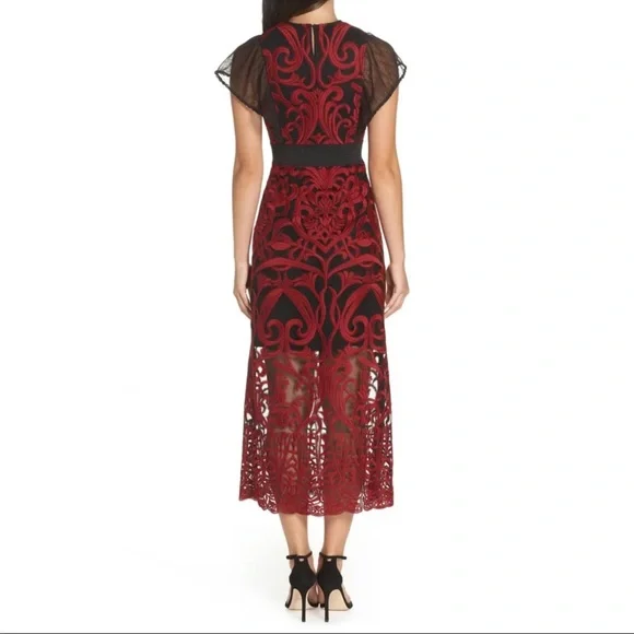 Foxiedox Red and Black Embroidered Dress Sz 2 New! - Picture 6 of 16